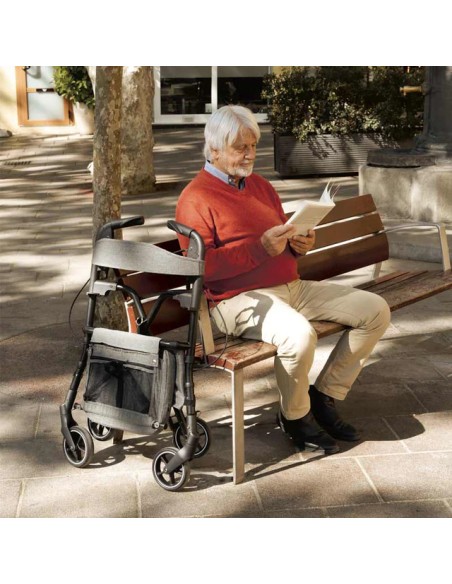 PLAYCARE W4 Andador 4 Ruedas con Frenos Color Gris Grey Stone