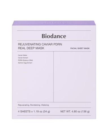 BIODANCE Rejuvenating Caviar PDRN Real Deep Mask - 4 mascarillas faciales