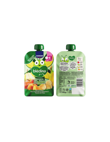 BLÉDINA Pouch Manzana, Pera, Plátano y Albaricoque 100 g