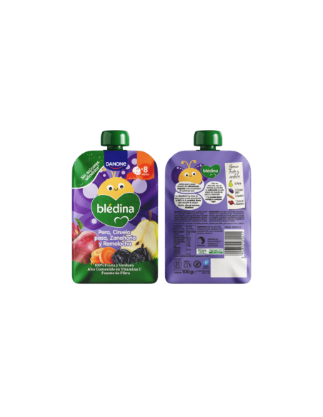 BLÉDINA Pouch Pera, Ciruela pasa, Zanahoria y Remolacha 100 g