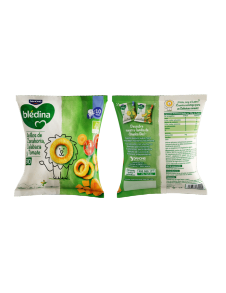 BLÉDINA Anillos de Zanahoria, Calabaza y Tomate BIO 20 g