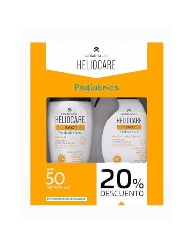 HELIOCARE 360º Pediatrics SPF 50+ PACK Mineral 50 ml + Atopic Lotion Spray 200 ml