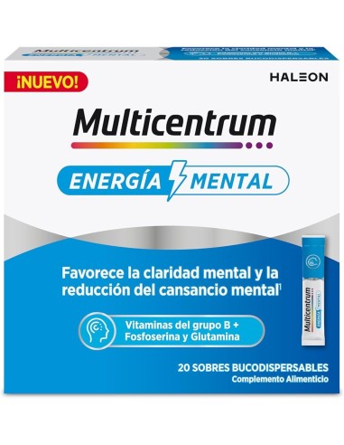 MULTICENTRUM Energía Mental 20 sobres bucodispersables