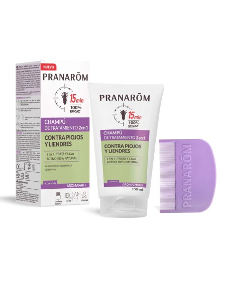 PRANAROM Aromapar Champú contra Piojos y Liendres - Tratamiento 2 en 1