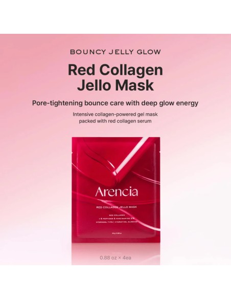 ARENCIA Red Collagen Jello Mask 4 ea - 4 Mascarillas de Colágeno