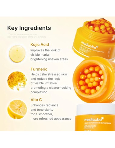 MEDICUBE Kojic Acid Turmeric Vita Capsule Cream - Crema con Microcápsulas