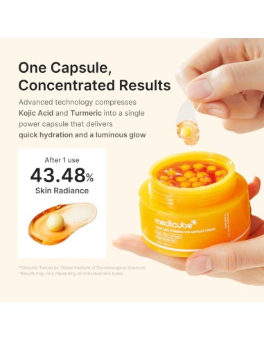MEDICUBE Kojic Acid Turmeric Vita Capsule Cream - Crema con Microcápsulas