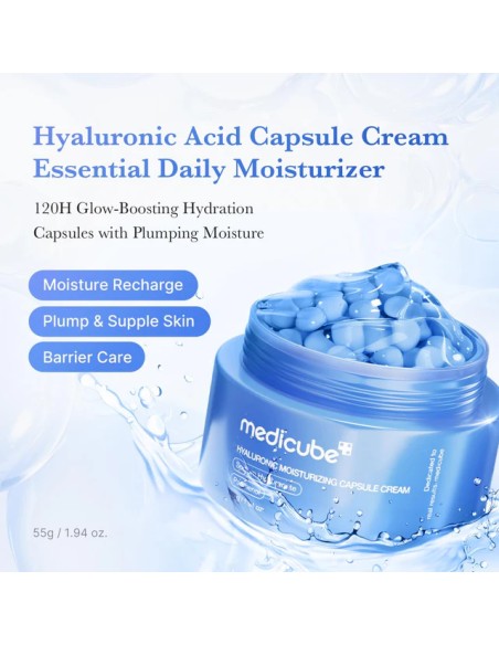 MEDICUBE Hyaluronic Moisturizing Capsule Cream - Crema con Microcápsulas