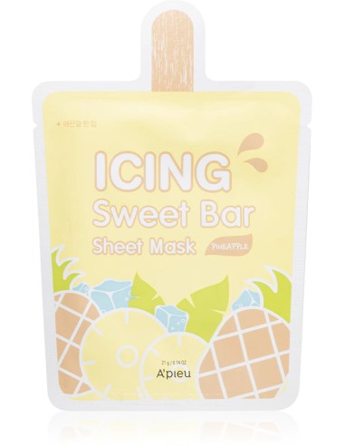 A'PIEU Icing Sweet Bar Sheet Mask Pineapple - Mascarilla Facial Hidratante de Piña