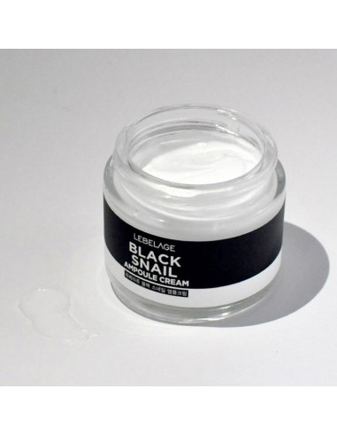 LEBELAGE Black Snail Ampoule Cream - Crema Facial Regeneradora Antiedad 70 ml