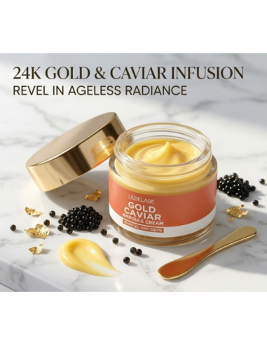 LEBELAGE Gold Caviar Ampoule Cream - Crema Facial Revitalizante 70 ml
