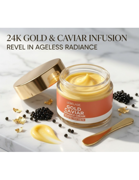 LEBELAGE Gold Caviar Ampoule Cream - Crema Facial Revitalizante 70 ml
