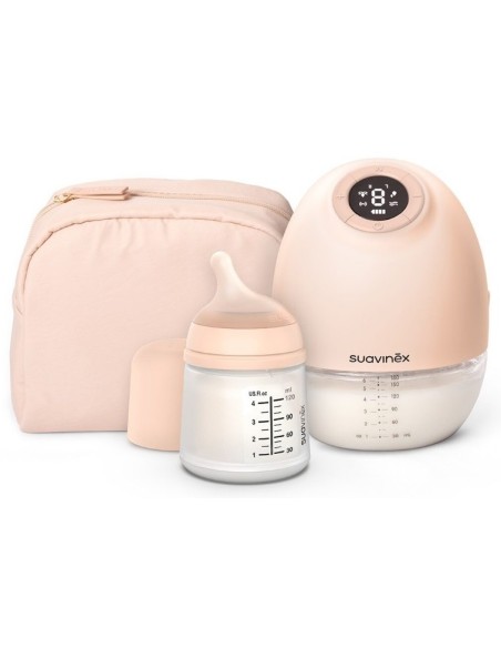 SUAVINEX Mothering Extractor de Leche Eléctrico Manos Libres + Biberón Zero Zero Anticólico 120 ml