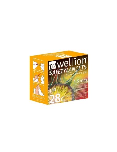 WELLION Lancetas de Seguridad 28G 100 unidades