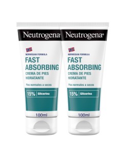 NEUTROGENA Pack Duplo Crema de Pies Hidratante Fast Absorbing 2 x 100 ml 2