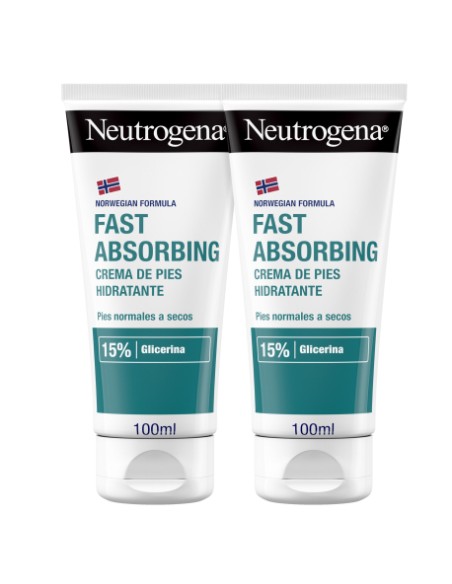 NEUTROGENA Pack Duplo Crema de Pies Hidratante Fast Absorbing 2 x 100 ml