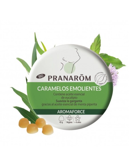 PRANARÔM Aromaforce caramelos emolientes menta eucalipto 45 g