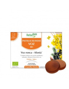 HERBALGEM Voz Ronca Afonía BIO 24 patillas blandas