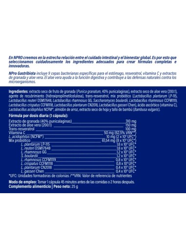 NPRO Gastribiota 30 cápsulas