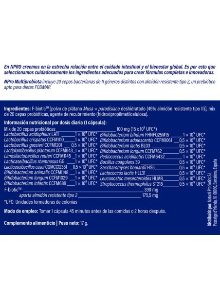 NPRO Multiprobiota 30 cápsulas