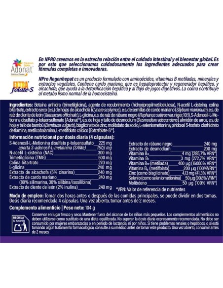 NPRO Regenhepat 120 cápsulas