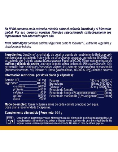 NPRO Enzimdigest 60 cápsulas