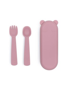 WE MIGHT BE TINY Feedie Tenedor y Cuchara Dusty Rose