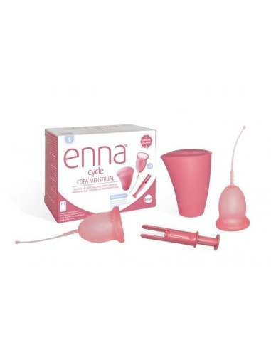 ENNA cycle copa menstrual con aplicador y recipiente + salvaslip ecológico de regalo