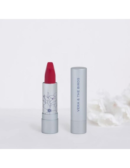 Vera & the Birds radiant mate natural lipstick wild hibiscus soft cream