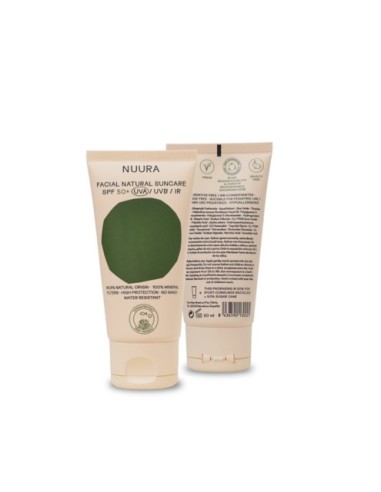 NUURA Protector Solar Mineral Facial SPF50+ Sin Color 50 ml