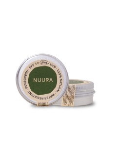 NUURA pantalla solar facial SPF50 mineral blanca en lata de alumuminio 18 ml