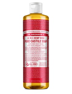 DR. BRONNER'S PURE-CASTILE SOAP 18-in-1 Jabón de Castilla Líquido de Rosa 475 ml