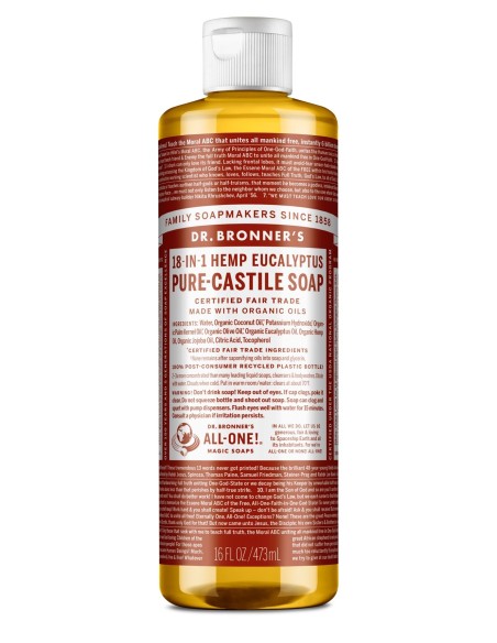 DR. BRONNER'S PURE-CASTILE SOAP 18-in-1 Jabón de Castilla Líquido de Eucaliptus 475 ml