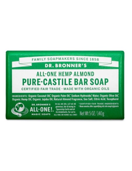 DR. BRONNER'S PURE-CASTILE ALL-ONE Jabón de Castilla Pastilla de Almendras 140 g