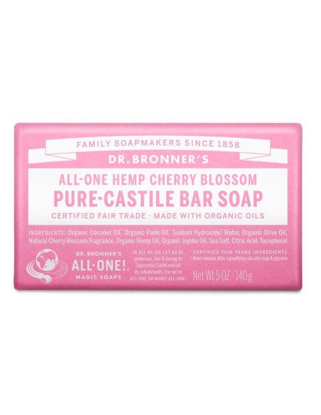 DR. BRONNER'S PURE-CASTILE ALL-ONE Jabón de Castilla Pastilla de Flor de Cerezo 140 g