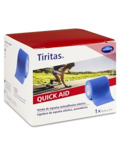 HARTMANN Tiritas Quick Aid venda de espuma autoadhesiva elástica azul