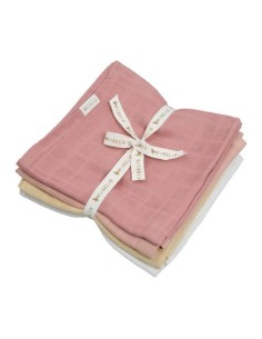 FABELAB muselina pastel flower de algodón orgánico 4 unidades