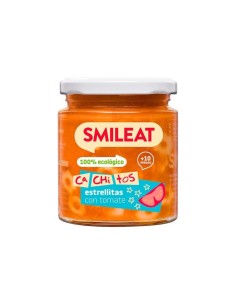 SMILEAT Tarrito Cachitos Estrellitas con Tomate 230 g ECO