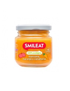 SMILEAT Tarrito Manzana, Naranja y Zanahoria 130 g ECO