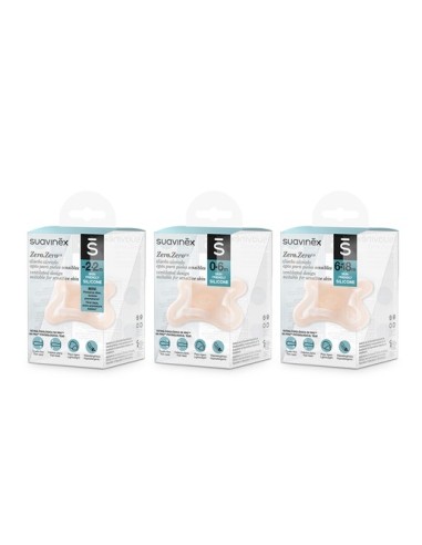 Suavinex Confezione 2 Ciucci Neonato Zero Zero 0-6 Mesi - Tettina Fisiologica SX Pro - Ipoallergenico E Silicone
