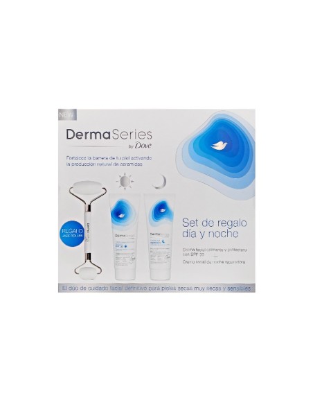 DERMASERIES DOVE Pack crema facial calmante 50ml + crema facial noche 50ml + regalo jade roller