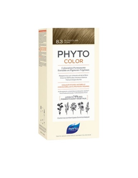 PHYTO COLOR Coloración Permanente 8.3 Rubio Claro Dorado