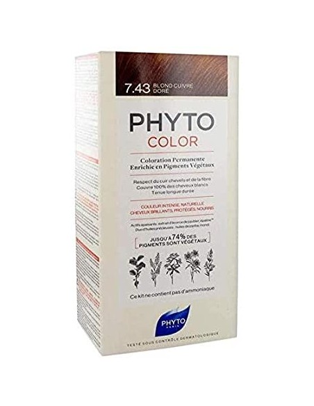PHYTO COLOR Coloración Permanente 7.43 Rubio Cobre Dorado