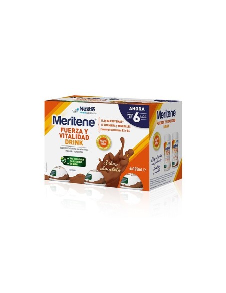 MERITENE DRINK Fuerza y Vitalidad batido Chocolate 750ml 6 x 125ml