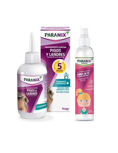 PARANIX Tratamiento Pack champú 200 ml + lendrera + spray acondiconador 250ml contra piojos y liendres