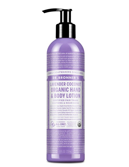 DR. BRONNER'S Loción Orgánica de Lavanda y Coco 240 ml