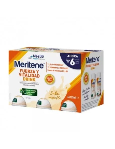 MERITENE Fuerza y Vitalidad batido Vainilla 750ml 6 x 125ml