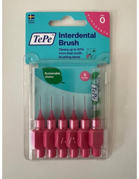 TEPE Cepillos interdentales ISO 0.4 mm color rosa 6 unidades
