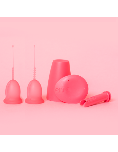 ENNA cycle-easy cup 2 copas menstruales con recipiente y aplicador