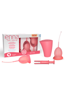 ENNA cycle-easy cup 2 copas menstruales con recipiente y aplicador